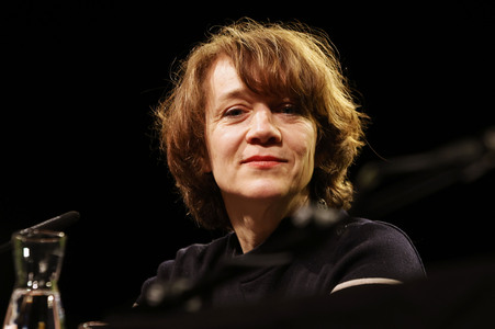 Bjarne Mädel, Angelika Richter und Matthias Brandt auf der lit.Cologne 2024 in Köln