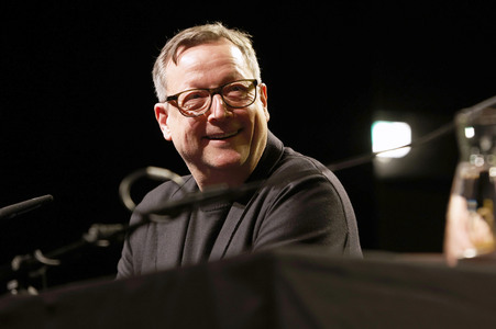 Bjarne Mädel, Angelika Richter und Matthias Brandt auf der lit.Cologne 2024 in Köln