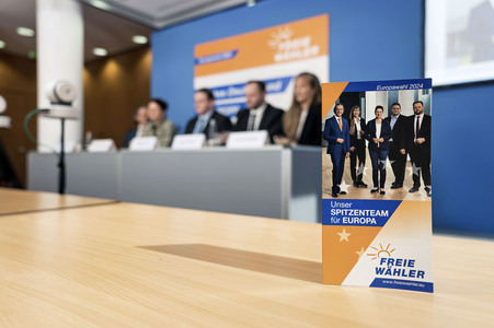 Pressekonferenz der Freien Wähler zur Vorstellung der Europawahlkampagne in Berlin