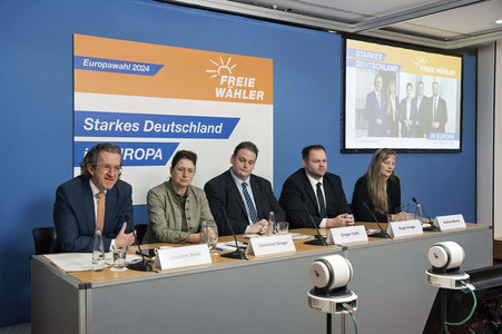 Pressekonferenz der Freien Wähler zur Vorstellung der Europawahlkampagne in Berlin