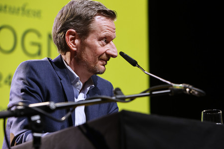 Annette Frier und Michael Kessler auf der lit.Cologne 2024 in Köln