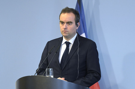 Pressekonferenz mit Sebastien Lecornu und Boris Pistorius in Berlin