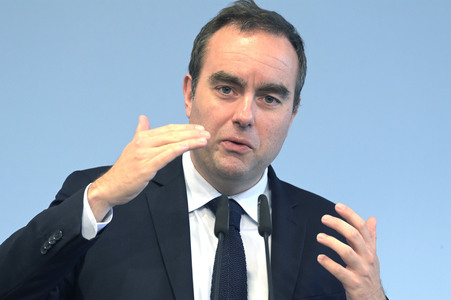 Pressekonferenz mit Sebastien Lecornu und Boris Pistorius in Berlin