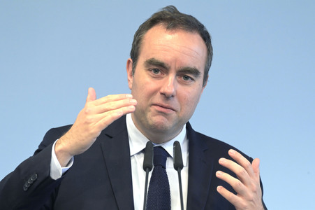 Pressekonferenz mit Sebastien Lecornu und Boris Pistorius in Berlin