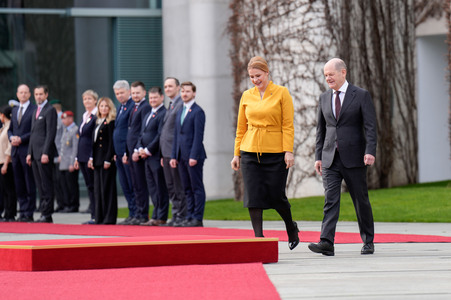 Empfang der Ministerpräsidentin von Lettland in Berlin