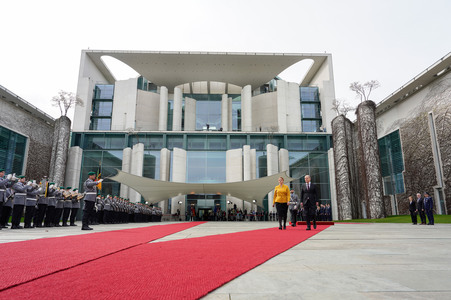 Empfang der Ministerpräsidentin von Lettland in Berlin