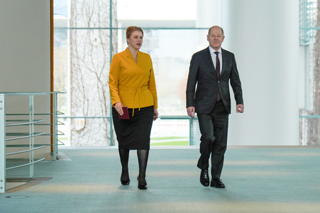 Empfang der Ministerpräsidentin von Lettland in Berlin