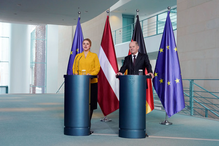 Empfang der Ministerpräsidentin von Lettland in Berlin