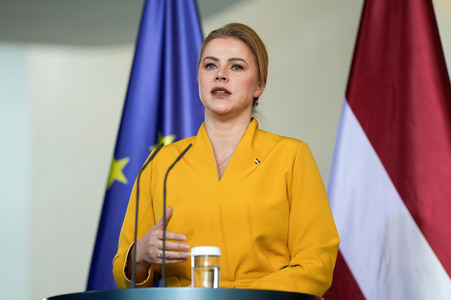 Empfang der Ministerpräsidentin von Lettland in Berlin