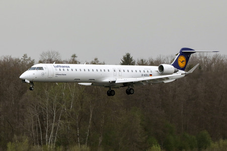 Vorerst letzte Maschine der Lufthansa am Bodensee-Airport Friedrichshafen