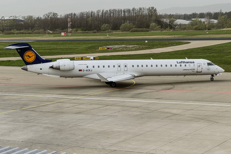 Vorerst letzte Maschine der Lufthansa am Bodensee-Airport Friedrichshafen