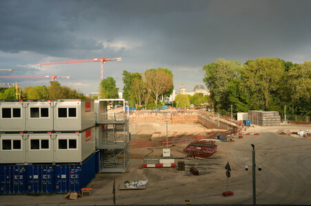 Baustelle zum Erweiterungsbau des Kanzleramtes in Berlin