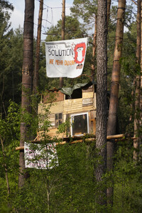 Protestcamp gegen die Erweiterungspläne des Tesla-Werks in Grünheide