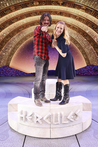 Besuch von Stefanie Hertel mit Familie beim Musical 'Hercules' in Hamburg