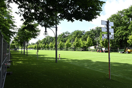 Aufbau der Fan-Zone zur Fußball-Europameisterschaft UEFA EURO 2024 in Berlin