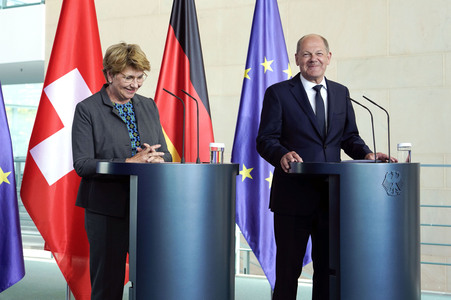 Empfang der Bundespräsidentin der Schweiz in Berlin