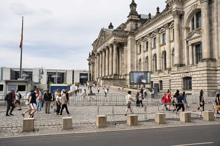 Impressionen vom Demokratiefest zu 75 Jahren Grundgesetz in Berlin