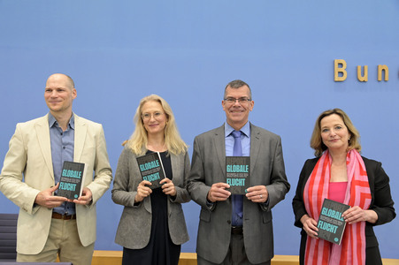 Bundespressekonferenz Report Globale Flucht 2024 in Berlin