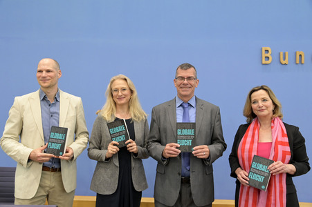 Bundespressekonferenz Report Globale Flucht 2024 in Berlin