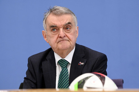 Bundespressekonferenz 10 Tage vor der EM in Berlin