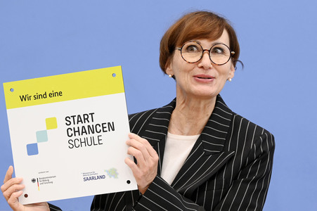 Bundespressekonferenz Unterzeichnung des Startchancen-Programms in Berlin