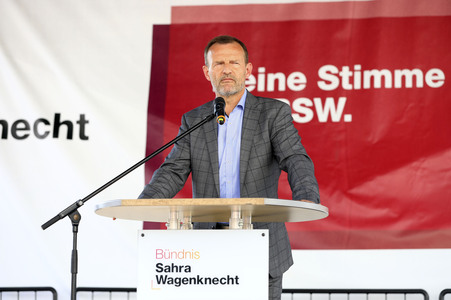 Wahlkampfveranstsaltung des Bündnis Sahra Wagenknecht in Leipzig