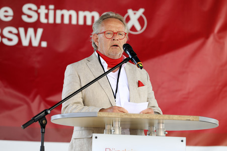 Wahlkampfveranstsaltung des Bündnis Sahra Wagenknecht in Leipzig