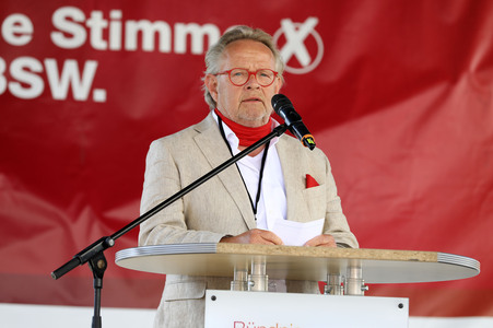Wahlkampfveranstsaltung des Bündnis Sahra Wagenknecht in Leipzig