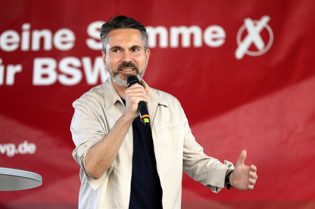 Wahlkampfveranstsaltung des Bündnis Sahra Wagenknecht in Leipzig