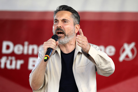 Wahlkampfveranstsaltung des Bündnis Sahra Wagenknecht in Leipzig