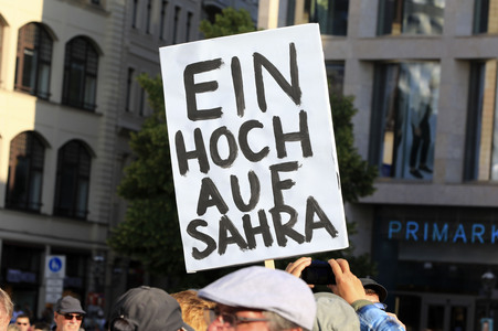 Wahlkampfveranstsaltung des Bündnis Sahra Wagenknecht in Leipzig