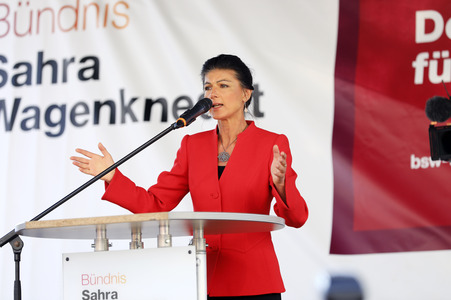 Wahlkampfveranstsaltung des Bündnis Sahra Wagenknecht in Leipzig
