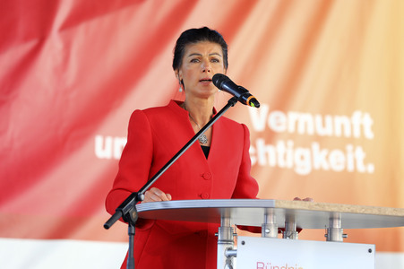 Wahlkampfveranstsaltung des Bündnis Sahra Wagenknecht in Leipzig