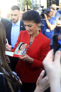 Wahlkampfveranstsaltung des Bündnis Sahra Wagenknecht in Leipzig