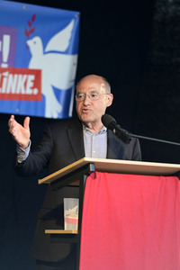 Wahlkampfveranstaltung der Partei Die Linke in Dresden