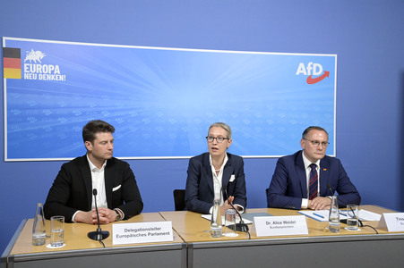 Pressekonferenz der AfD zur Europawahl in Berlin