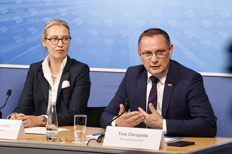 Pressekonferenz der AfD zur Europawahl in Berlin