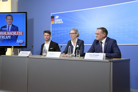 Pressekonferenz der AfD zur Europawahl in Berlin