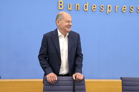 Bundespressekonferenz Aktuelle Themen der Innen- und Außenpolitik in Berlin
