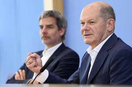 Bundespressekonferenz Aktuelle Themen der Innen- und Außenpolitik in Berlin