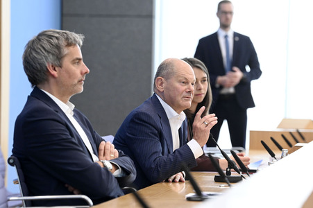 Bundespressekonferenz Aktuelle Themen der Innen- und Außenpolitik in Berlin