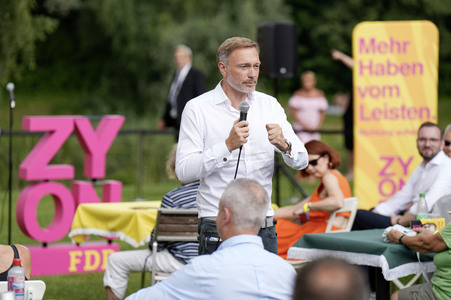 Landtagswahlkampf der FDP in Blankenfelde-Mahlow