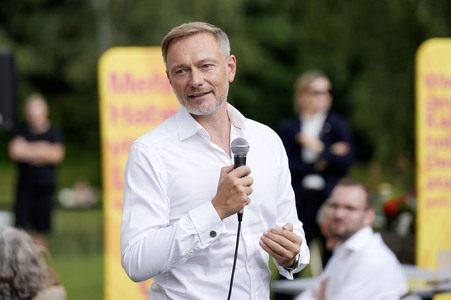 Landtagswahlkampf der FDP in Blankenfelde-Mahlow