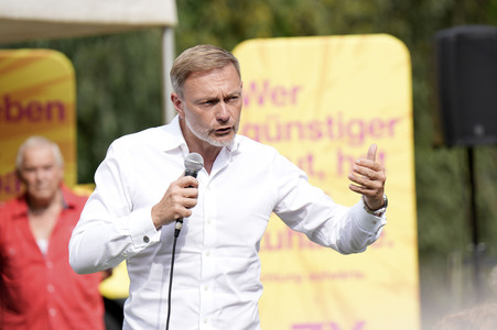 Landtagswahlkampf der FDP in Blankenfelde-Mahlow