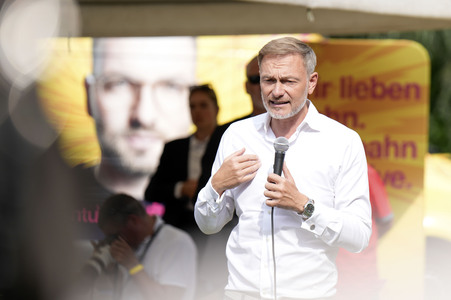 Landtagswahlkampf der FDP in Blankenfelde-Mahlow