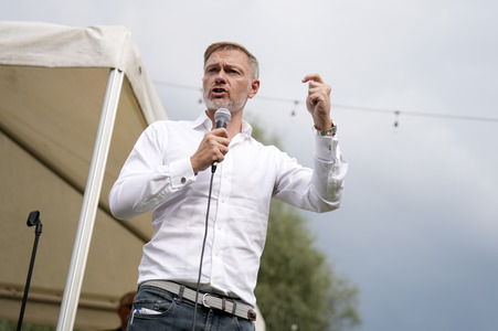 Landtagswahlkampf der FDP in Blankenfelde-Mahlow