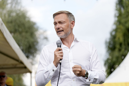 Landtagswahlkampf der FDP in Blankenfelde-Mahlow