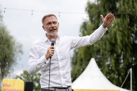 Landtagswahlkampf der FDP in Blankenfelde-Mahlow