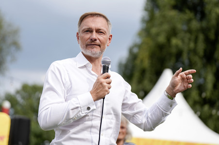 Landtagswahlkampf der FDP in Blankenfelde-Mahlow