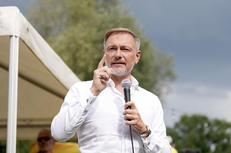 Landtagswahlkampf der FDP in Blankenfelde-Mahlow